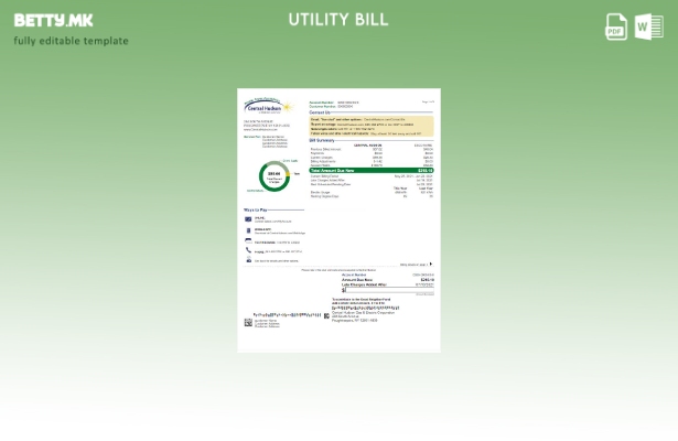 Модерен стил САД шаблон за комунални сметки Њу Јорк Централ Хадсон